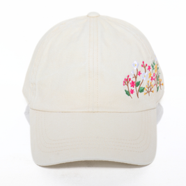 Flowers Side Embroidery Cotton Baseball Cap