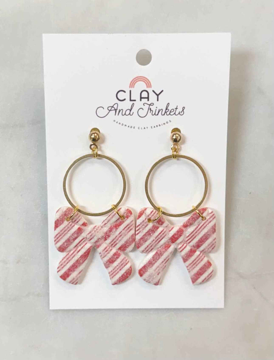 Candy Cane Stripe Dangle Earrings
