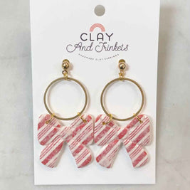 Candy Cane Stripe Dangle Earrings