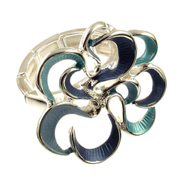 Origin Jewelry - Twirling Bloom Stretch Ring in Golds, Blues, or Multi-Color: Gold Grey White