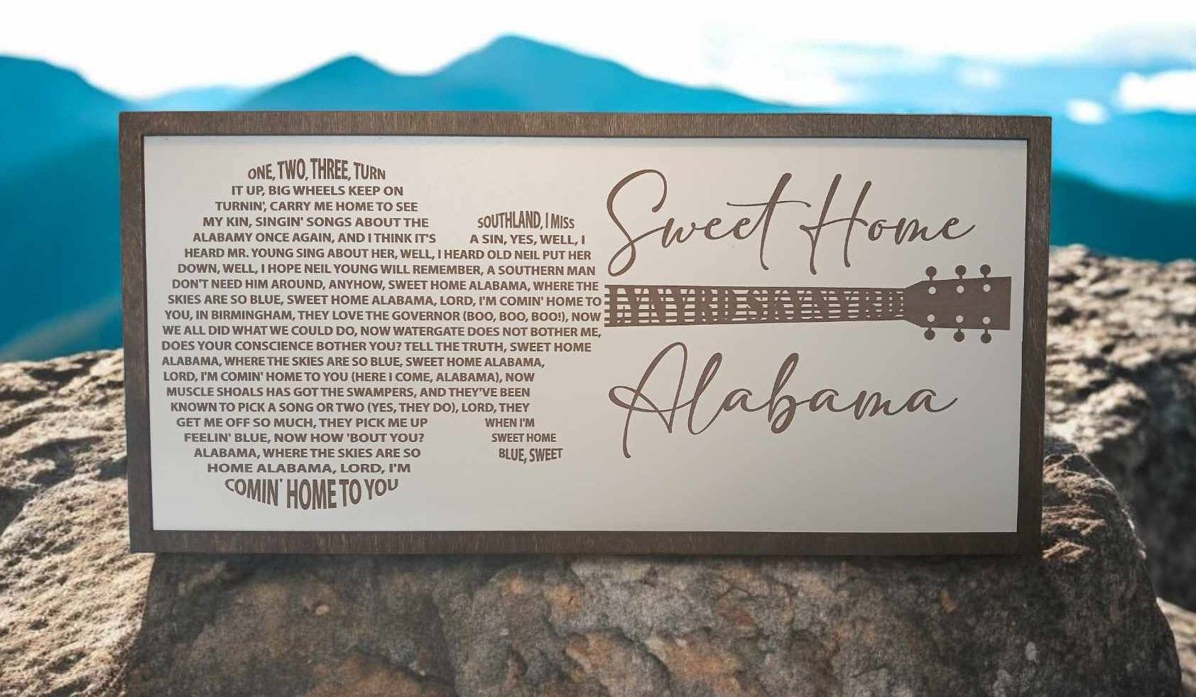 Sweet Home Alabama Laser Engraved Framed Print