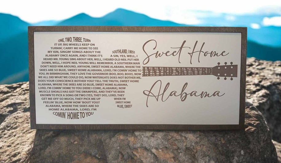 Sweet Home Alabama Laser Engraved Framed Print