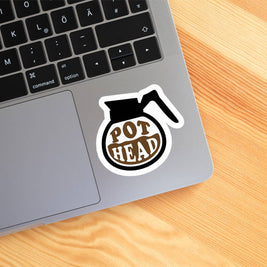 Coffee Pot Head Sticker Vinyl Decal: 3