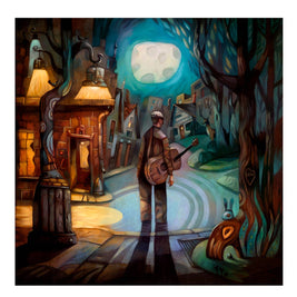 Missing Ghosts, guitar player, art print