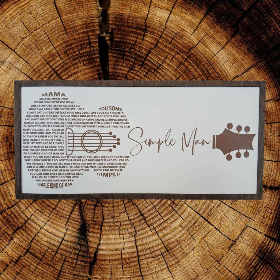 Lynyrd Skynyrd, Simple Man - Laser Engraved Framed Print