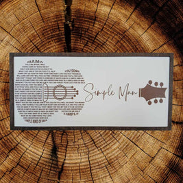 Lynyrd Skynyrd, Simple Man - Laser Engraved Framed Print