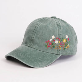 Flowers Side Embroidery Cotton Baseball Cap