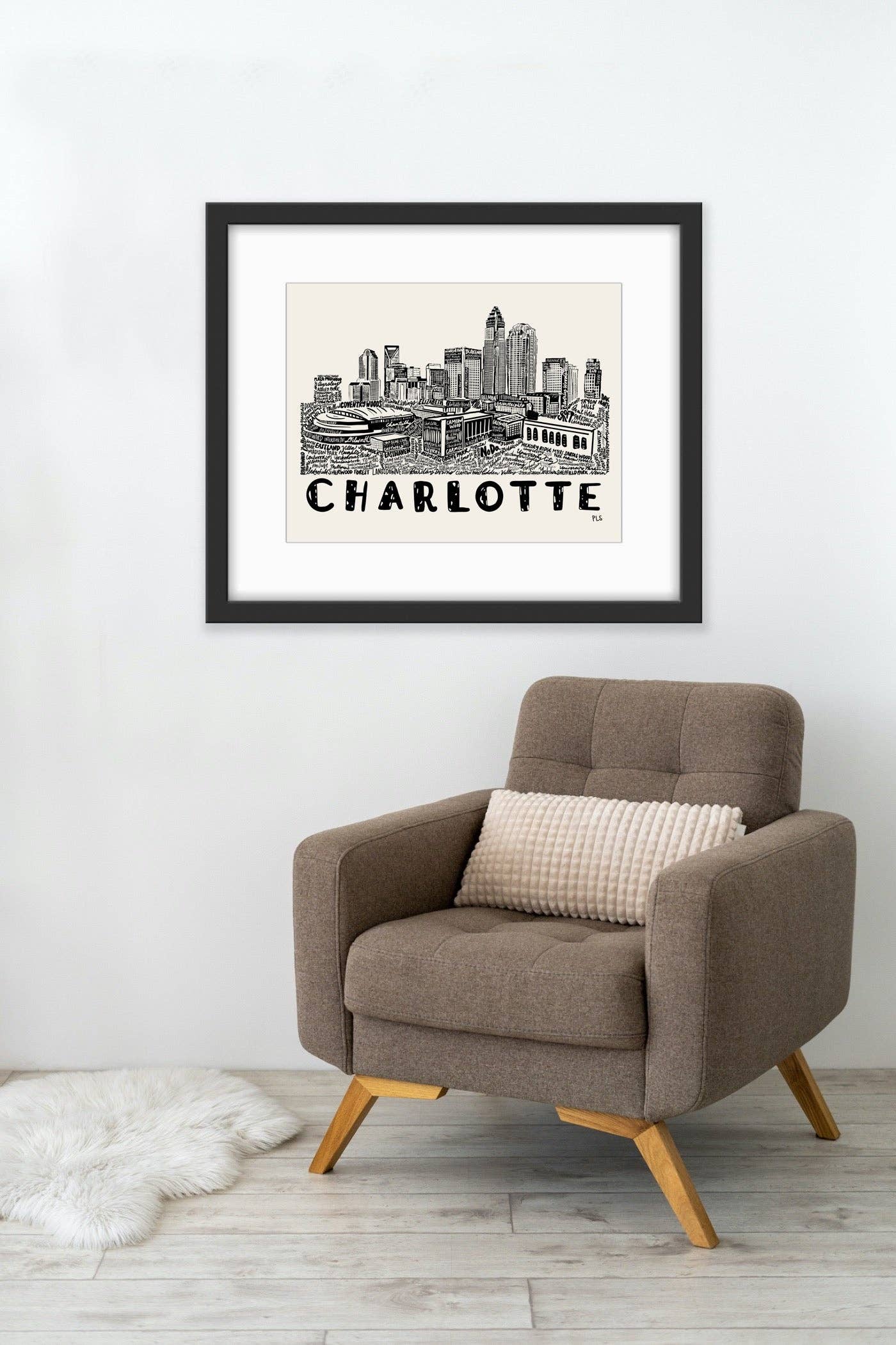 Charlotte Art Print, Charlotte NC Decor, North Carolina Art