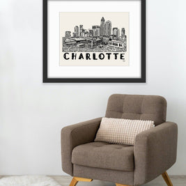 Charlotte Art Print, Charlotte NC Decor, North Carolina Art