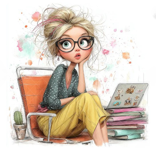 Blonde Laptop Girl DIY Painting Kit