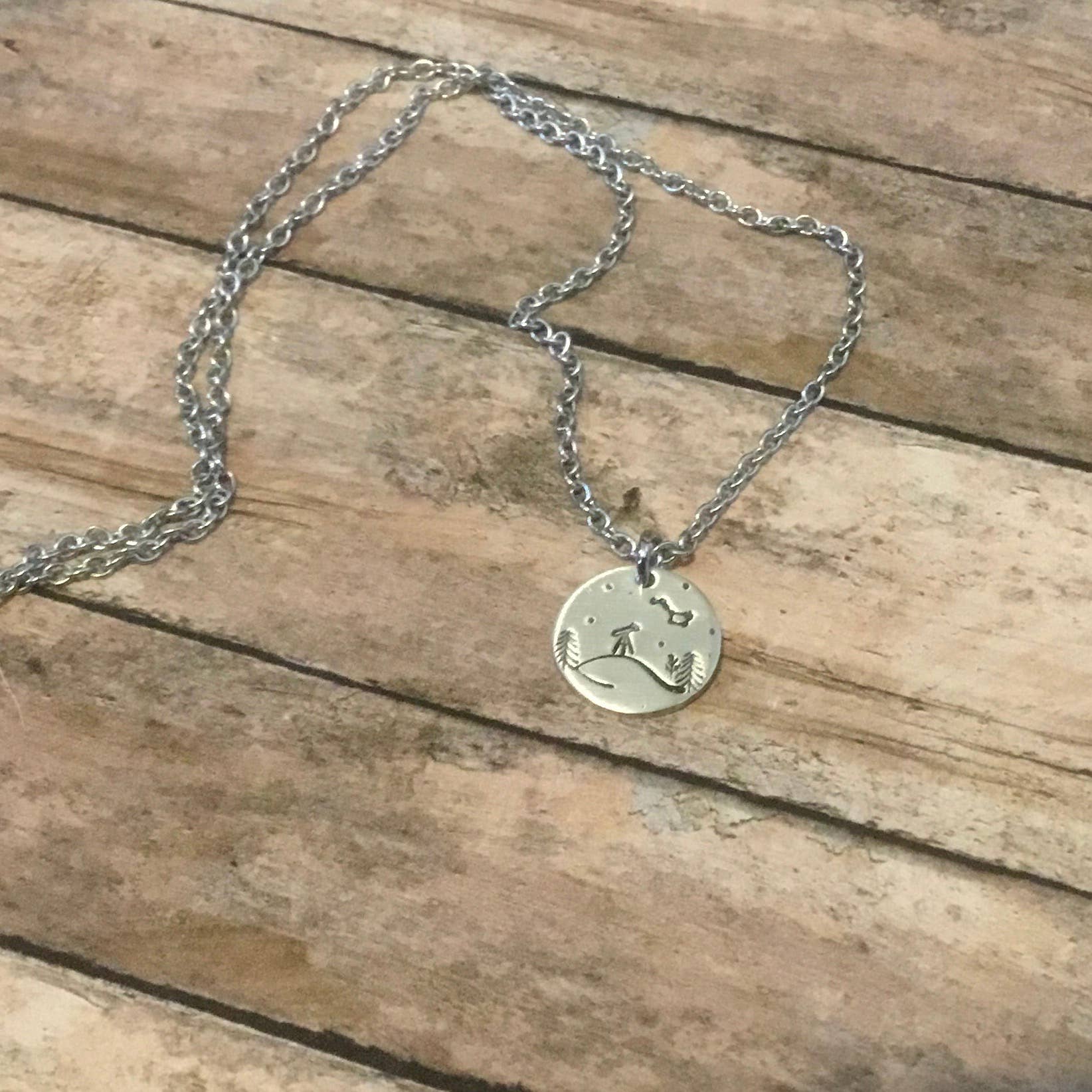 Stargazer telescope charm necklace