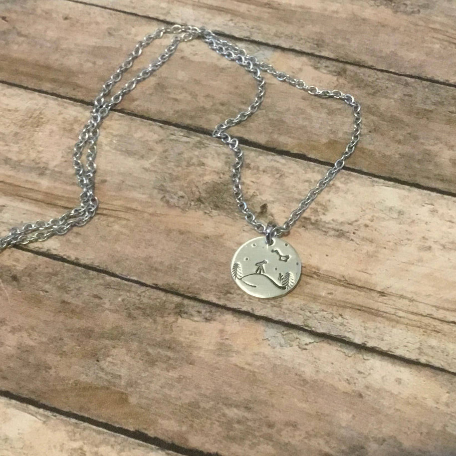 Stargazer telescope charm necklace