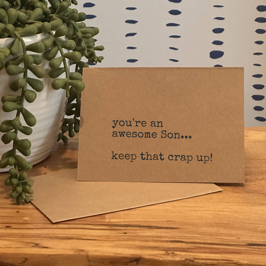 Funny Family Greeting Card 'You're An Awesome Son' Handmade