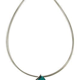 Origin Jewelry - Teardrop shape sapphire blue resin and shell earring: Light Blue