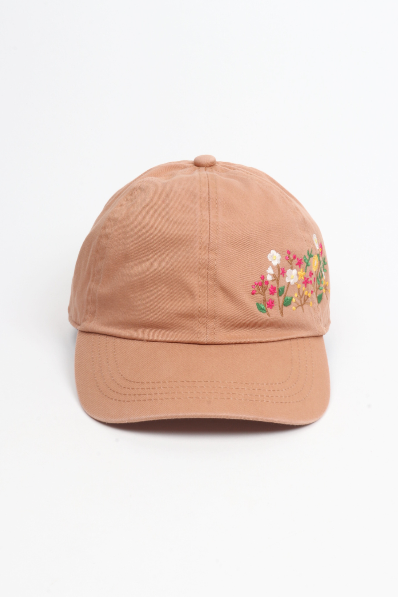 Flowers Side Embroidery Cotton Baseball Cap