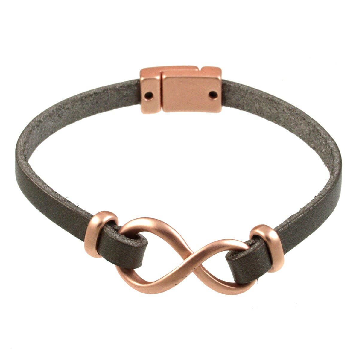Rose Gold/Dark Grey Infinity Symbol Bracelets