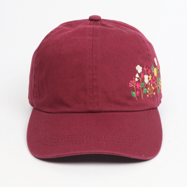 Flowers Side Embroidery Cotton Baseball Cap