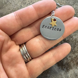 Fearless - Hand Stamped Necklace