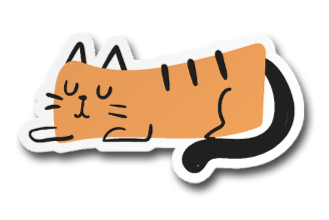 Cat Doodle #5 Cute Sticker Vinyl Decal: 3"