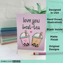 Love You Best Tea - Cute Greeting Cards - SALE