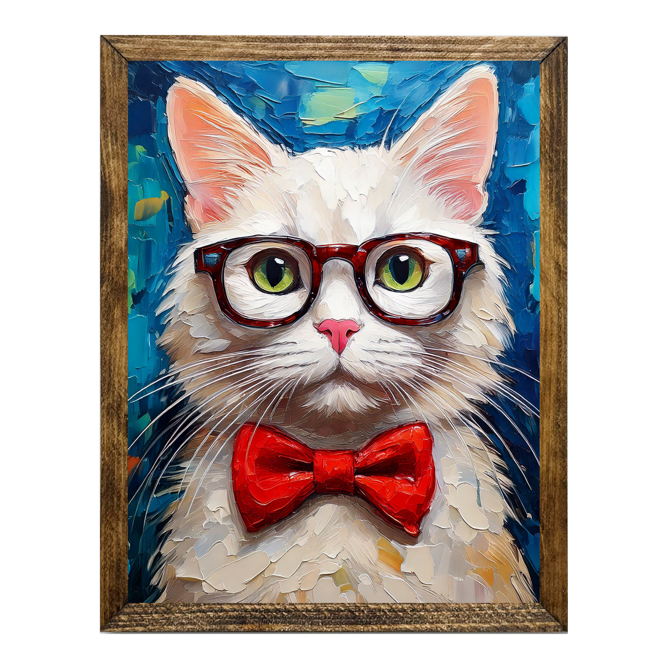 ANIMALS WITH GLASSES WHITE CAT: 9