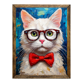 ANIMALS WITH GLASSES WHITE CAT: 9