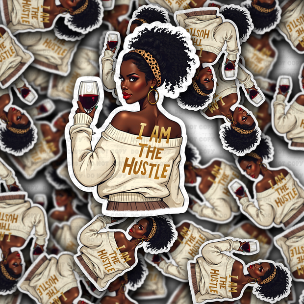 DC 1593 - I am the hustle Die Cut Sticker