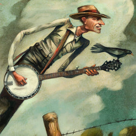 Groundspeed, banjo art print, Folk music