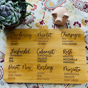 Wine Pairing Cutting Board - Charcuterie Wine Food Pairings
