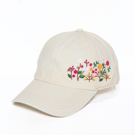 Flowers Side Embroidery Cotton Baseball Cap