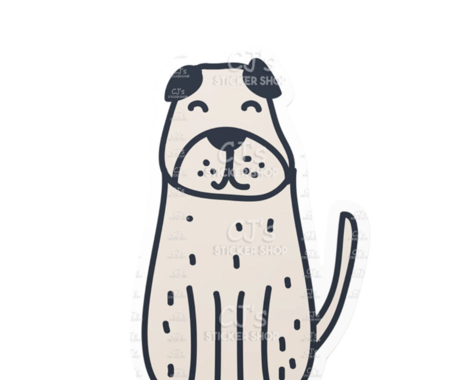 Dog Doodle #2 Sticker Vinyl Decal: 3"
