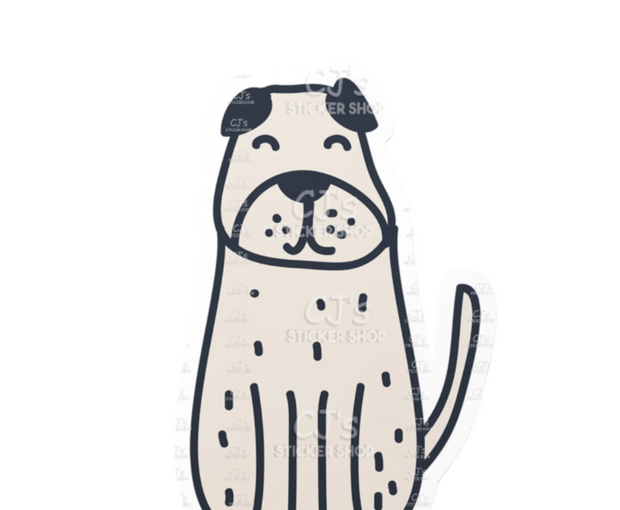 Dog Doodle #2 Sticker Vinyl Decal: 3"