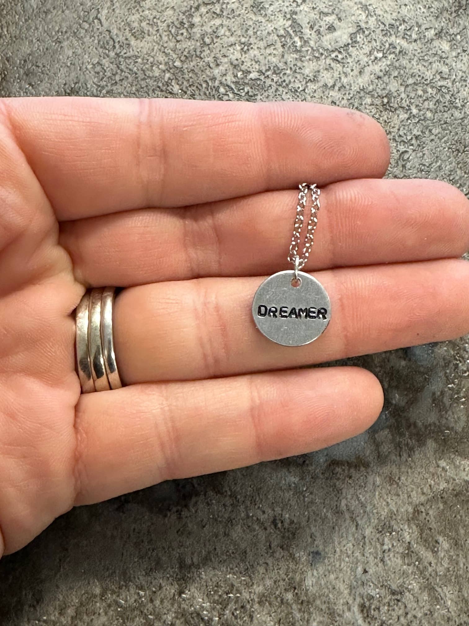 Dreamer - Hand Stamped Necklace