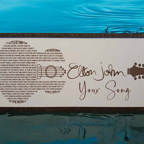 Elton John, Your Song - Laser Engraved Framed Print