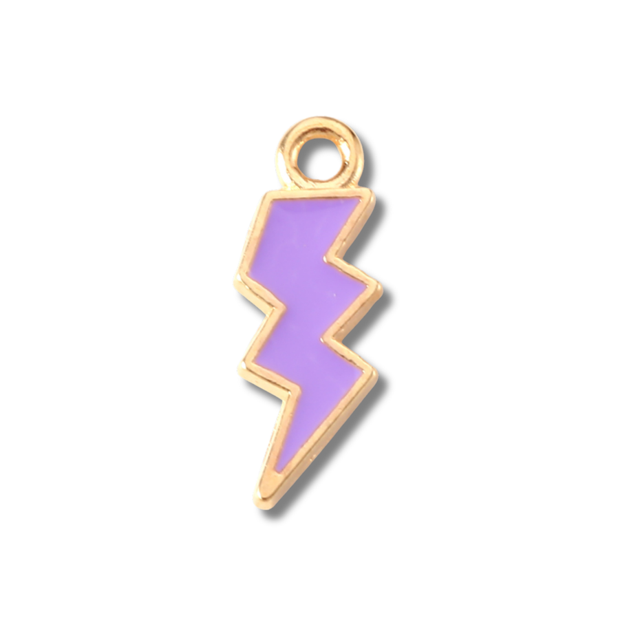 Love, Paige Designs - Lightening Bolt Colored Charm: Light Blue