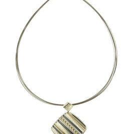 Origin Jewelry - Teal and Silver Southwest style multi strand pendant: Grey Gold