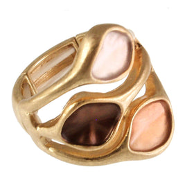 Gold/Brwn Satori Coral Ring