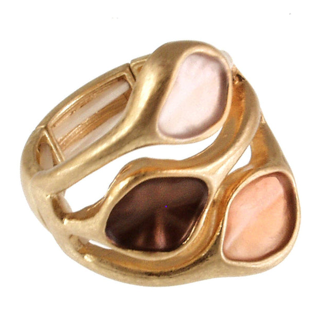 Gold/Brwn Satori Coral Ring