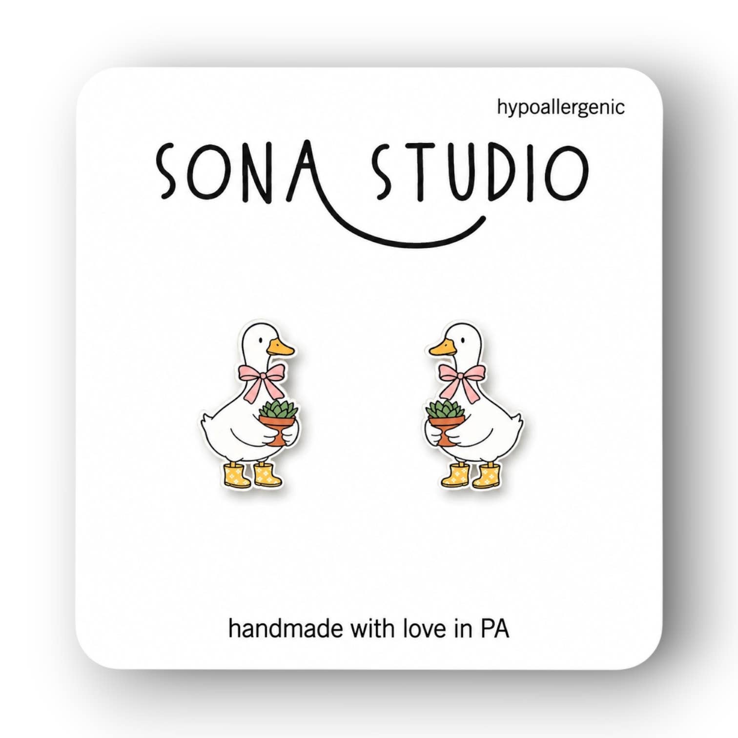 Gardening Goose Earrings