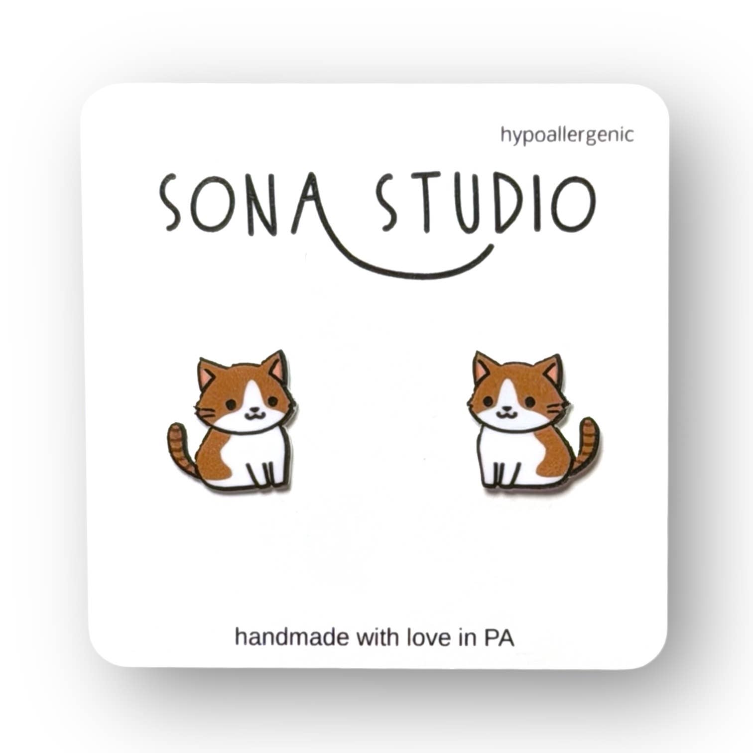 Brown Kitty Earrings