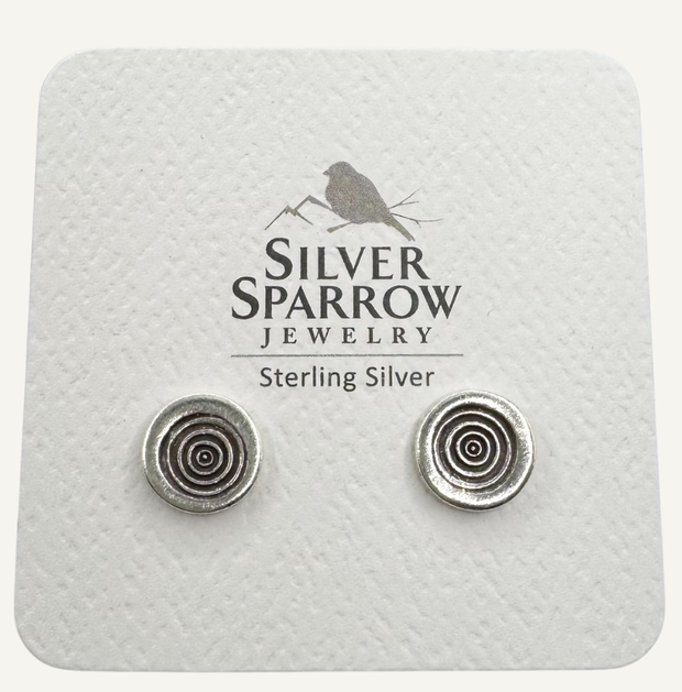 Sterling Silver Ripple Studs