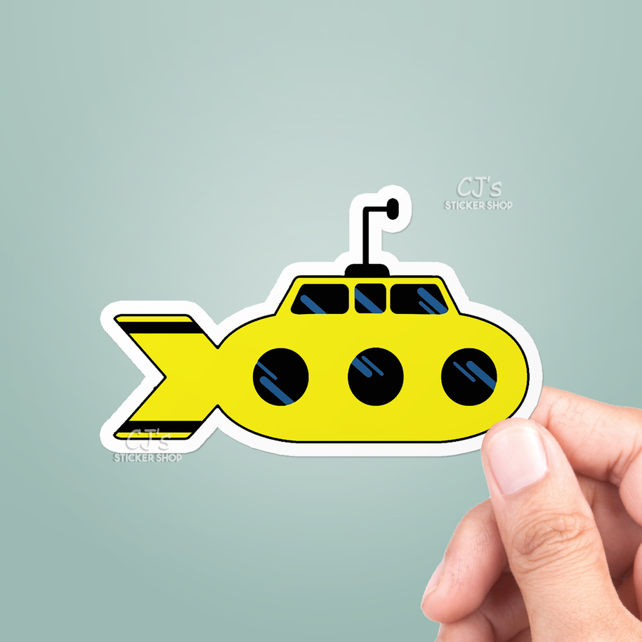 Yellow Submarine Sticker Vinyl Decal: 3"