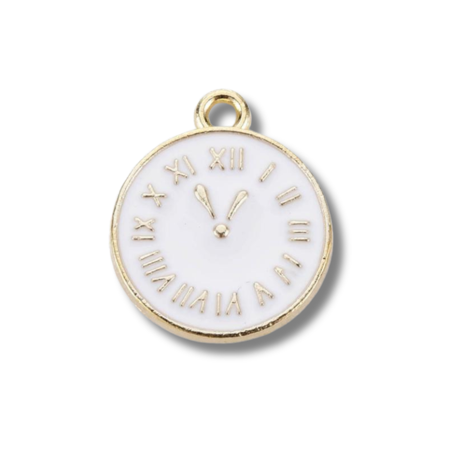 Clock White Charm