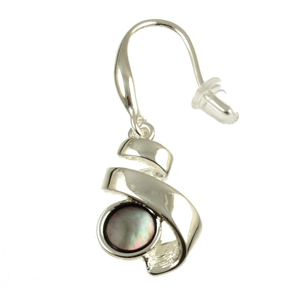 Black Shell Ribbon Earrings