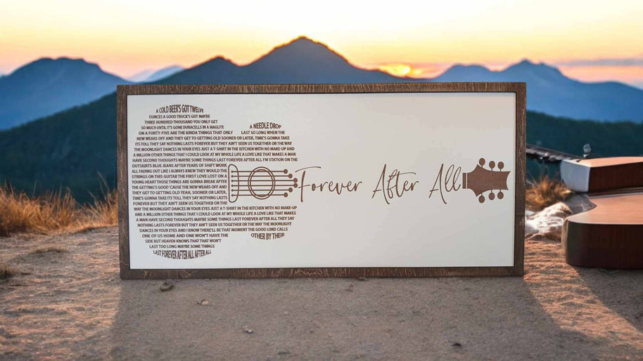 Luke Combs, Forever after all - Laser Engraved Framed Print