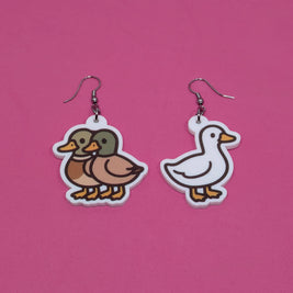 Duck Duck Goose Earrings - Handmade Statement Animal Dangle