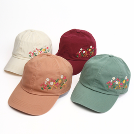Flowers Side Embroidery Cotton Baseball Cap