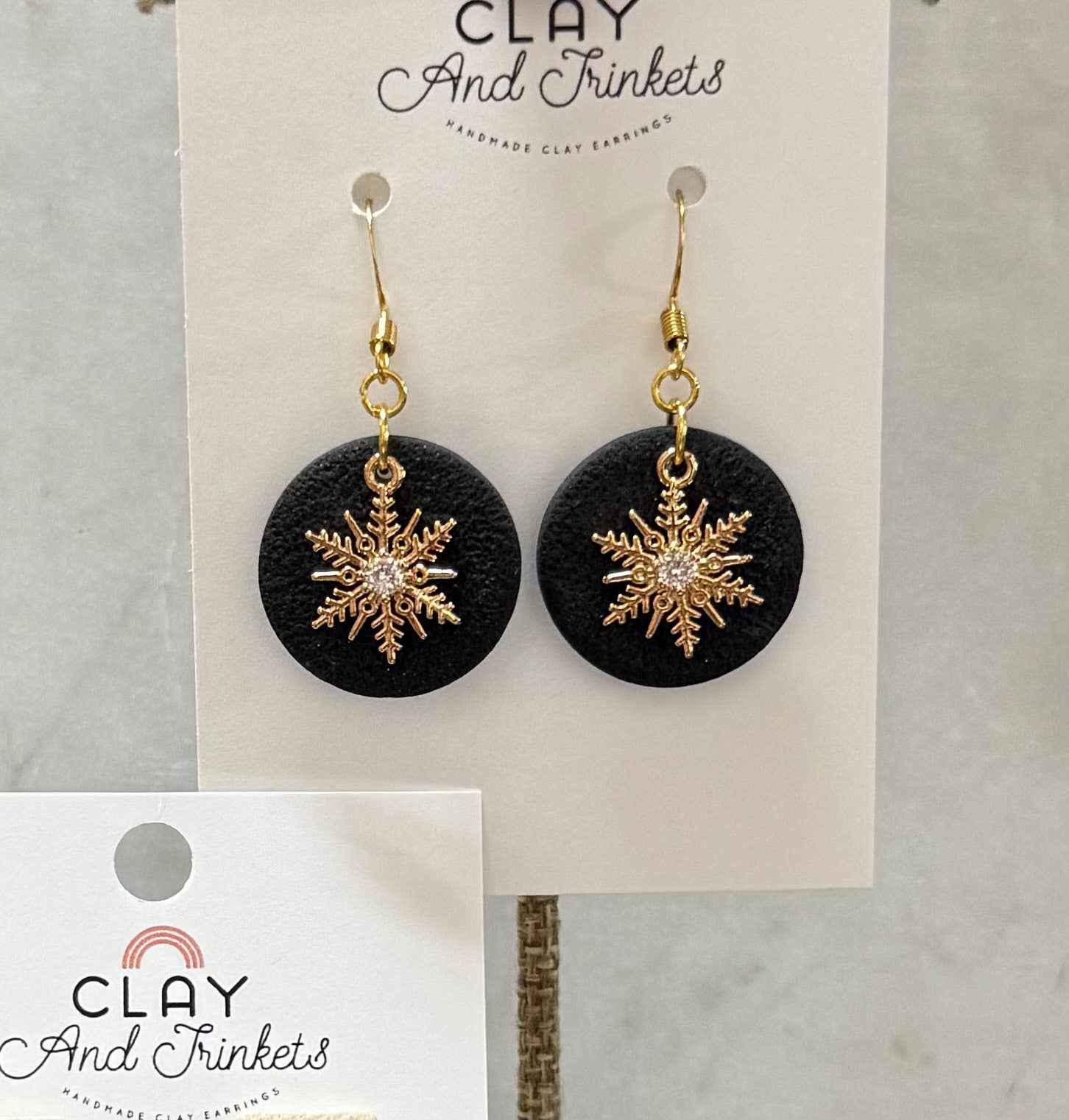 Snowflake Neutral Dangle Earrings