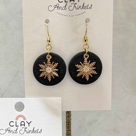 Snowflake Neutral Dangle Earrings