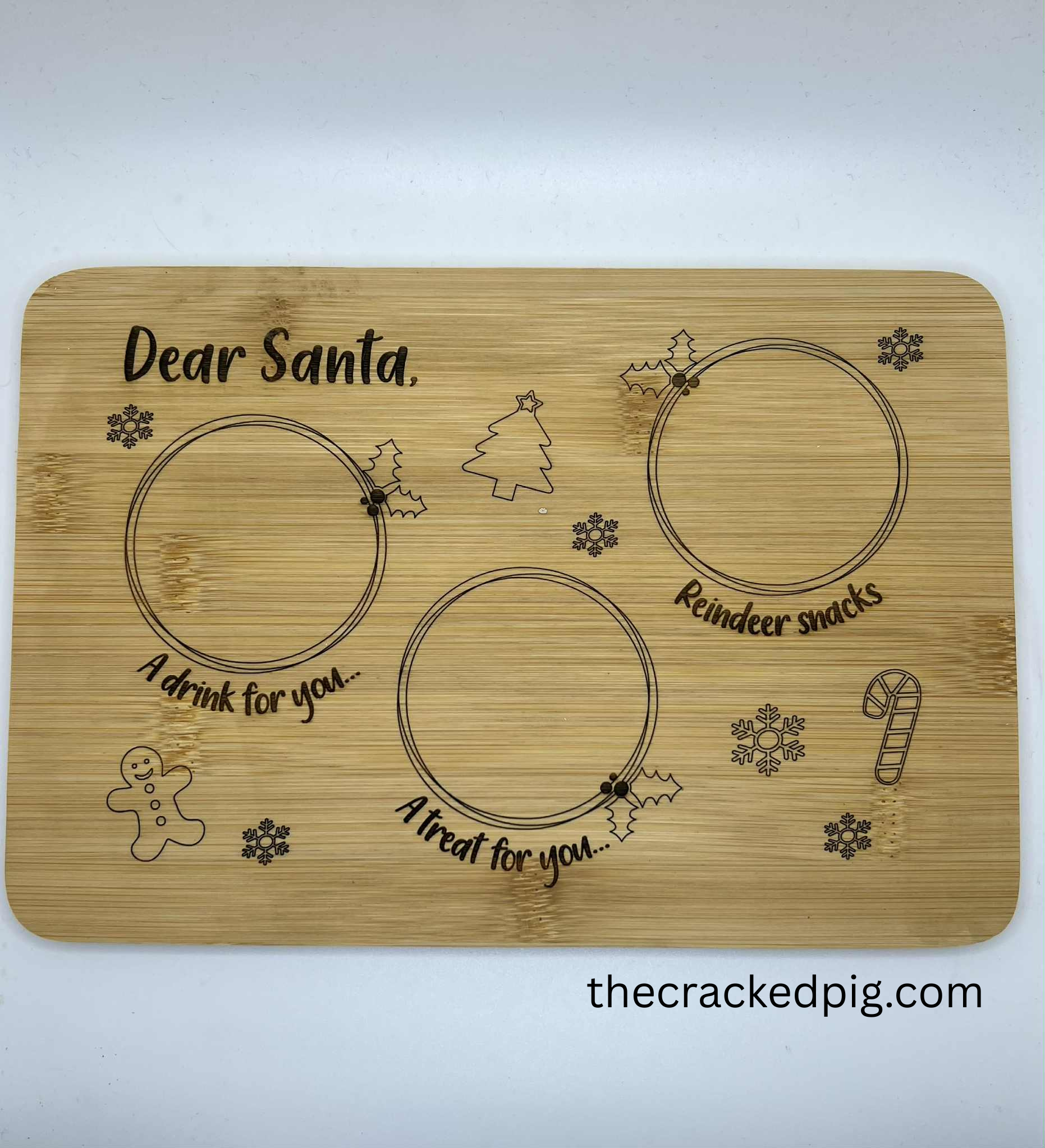 Small Engraved Santa Board | Christmas Eve Board
